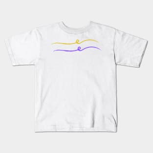 blue yellow water waves texture art Kids T-Shirt